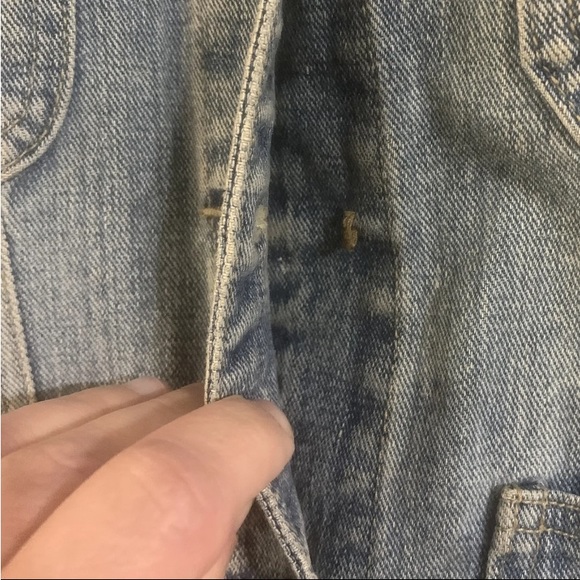 Carols Denims Blue Jean Jacket Womens Medium Button Pockets Vintage 90s-Flaws - Picture 4 of 9